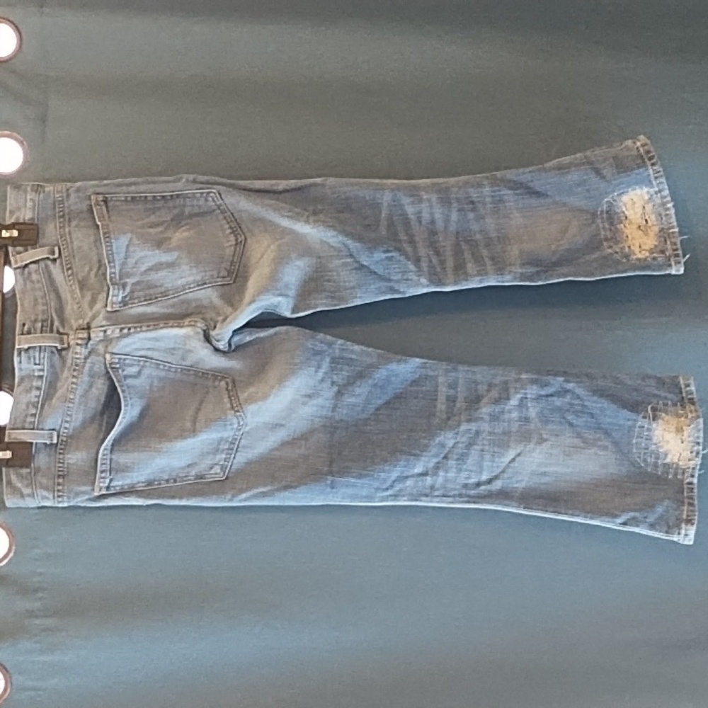 Classic Blue Distressed Cropped Jeans - Picture 3 of 3